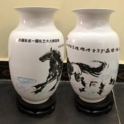 國禮藝術大師言奇、張巖石等藝術陶瓷花瓶定做